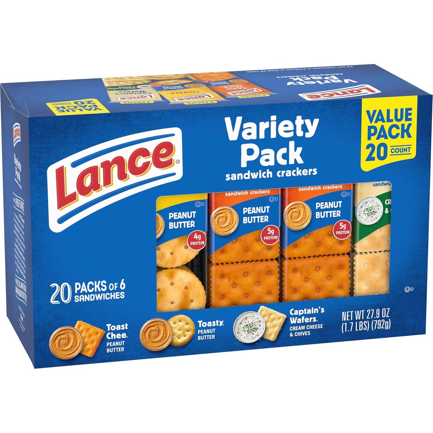 Lance Sandwich Crackers, Variety Pack, 3 Flavors