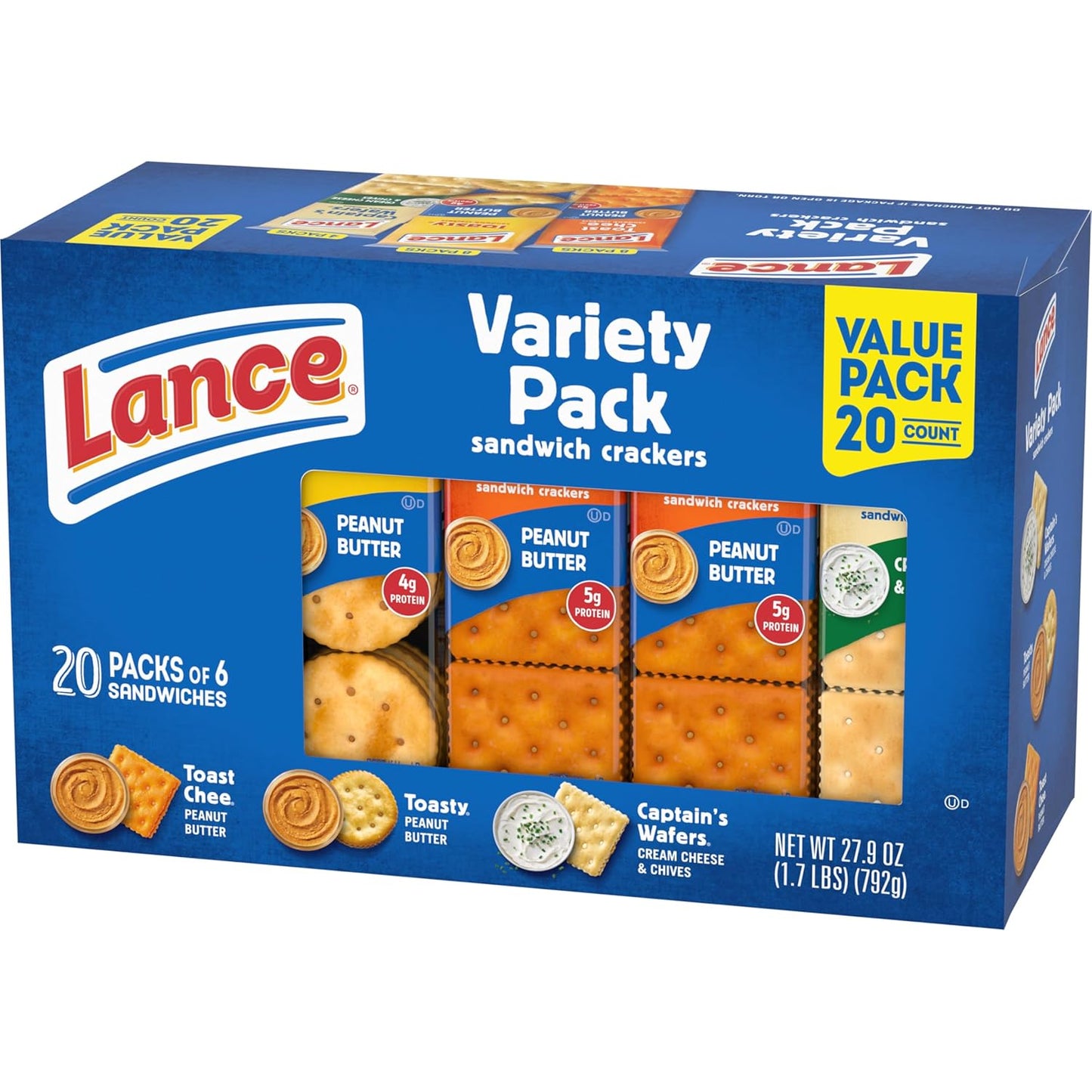 Lance Sandwich Crackers, Variety Pack, 3 Flavors