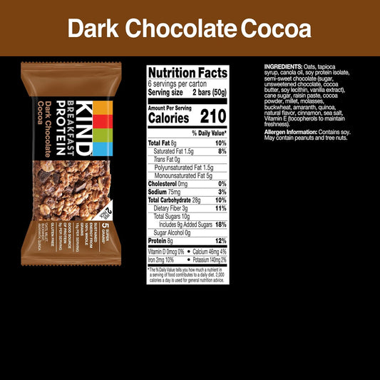 KIND Breakfast Protein Bars, Dark Chocolate Cocoa
