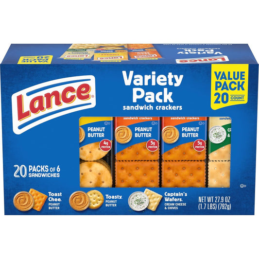 Lance Sandwich Crackers, Variety Pack, 3 Flavors